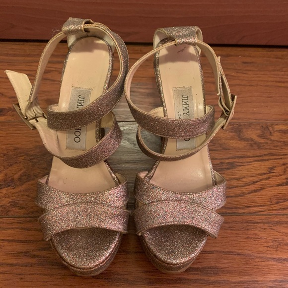 Sparkly Jimmy Choo platform heels sandals - Picture 1 of 3